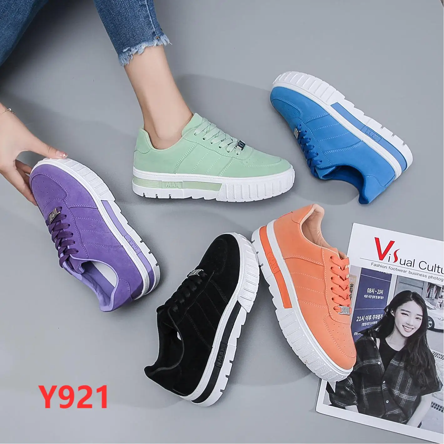 2022 Fashion custom Candy colors classic lace up students sport school leisure suede star sneakers
