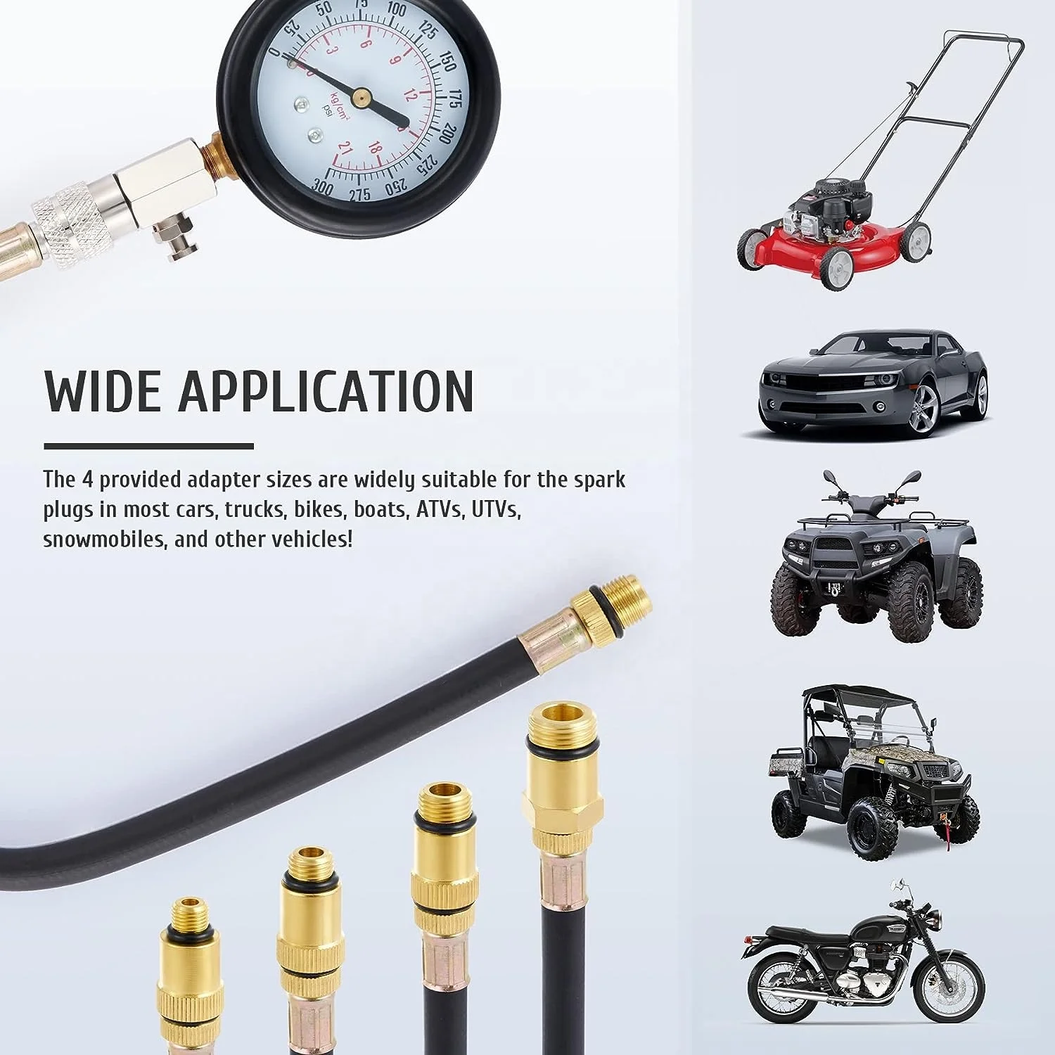 Car Auto Diagnostics Tool Fuel Injection Pressure Tester Gauge Fuel Pressure Injection Pump Kit