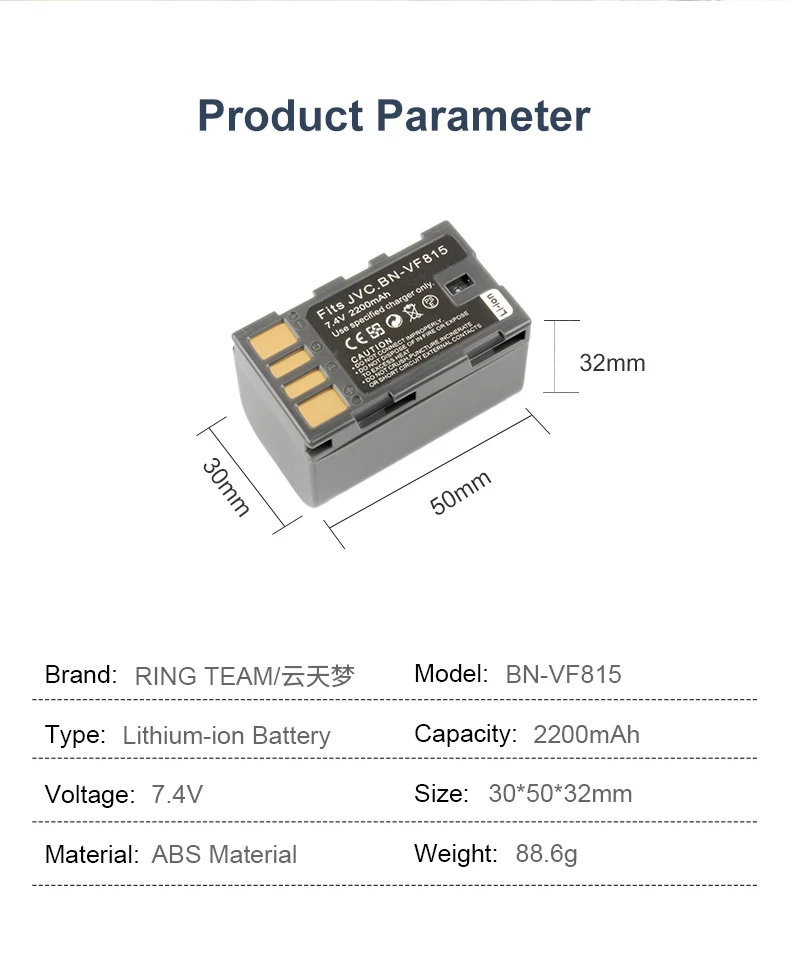 RingTeam BN-VF815 BN VF815 BNVF815 VF815U Camera Battery for JVC GR-D720US GR-D728 GR-D771 GR-D720 GR-D740US supplier