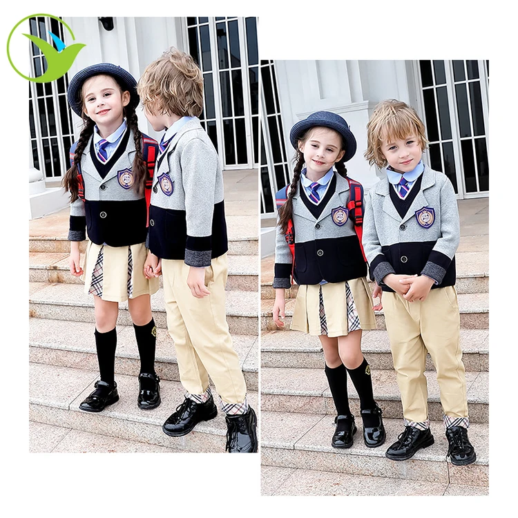 
 Черный вязаный школьный свитер с логотипом на заказ для детей начальной школы, жилет с блейзером  