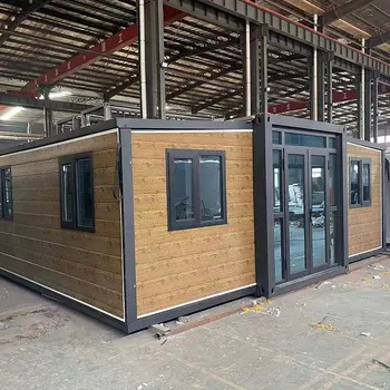 Flat Prefabricated Villa 2 Bedroom Expandable Container House With Solar Power Portable Homes for living