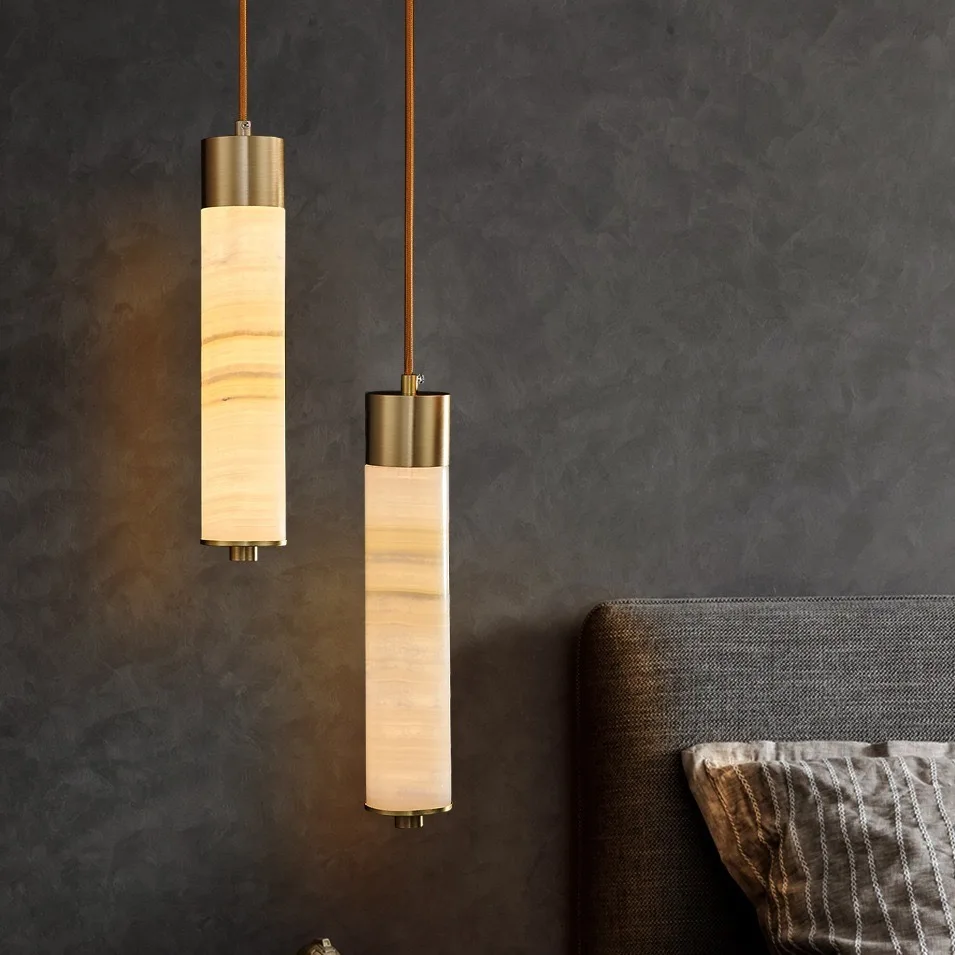 Led Modern Chandelier Alabaster Pendant Light Marble Chandelier Luxury Lights for Bedside