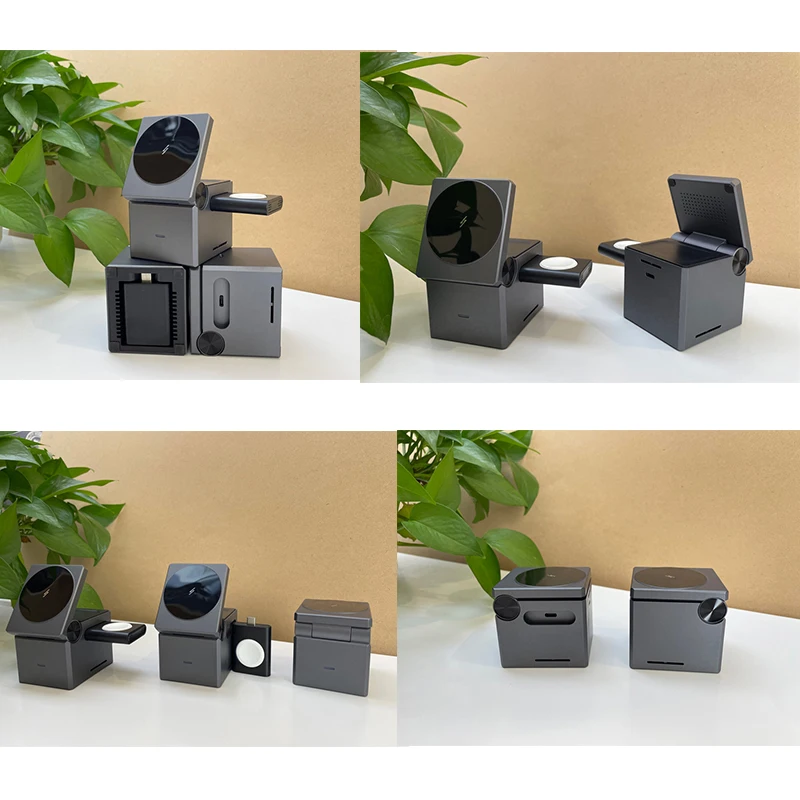 2025 New Products Cube Magnetic Foldable 3 in 1 Portable Charging Station 3in1 Wireless Charger