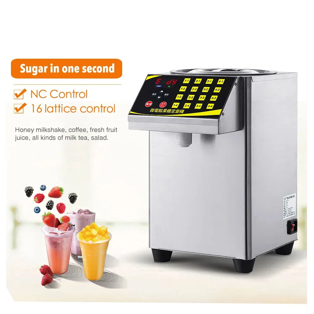 XEOLEO Syrup Dispenser 16 Grid Quantitative Machine Automatic Fructose Dispenser Micro Computer Fructose Machine Stainless Steel