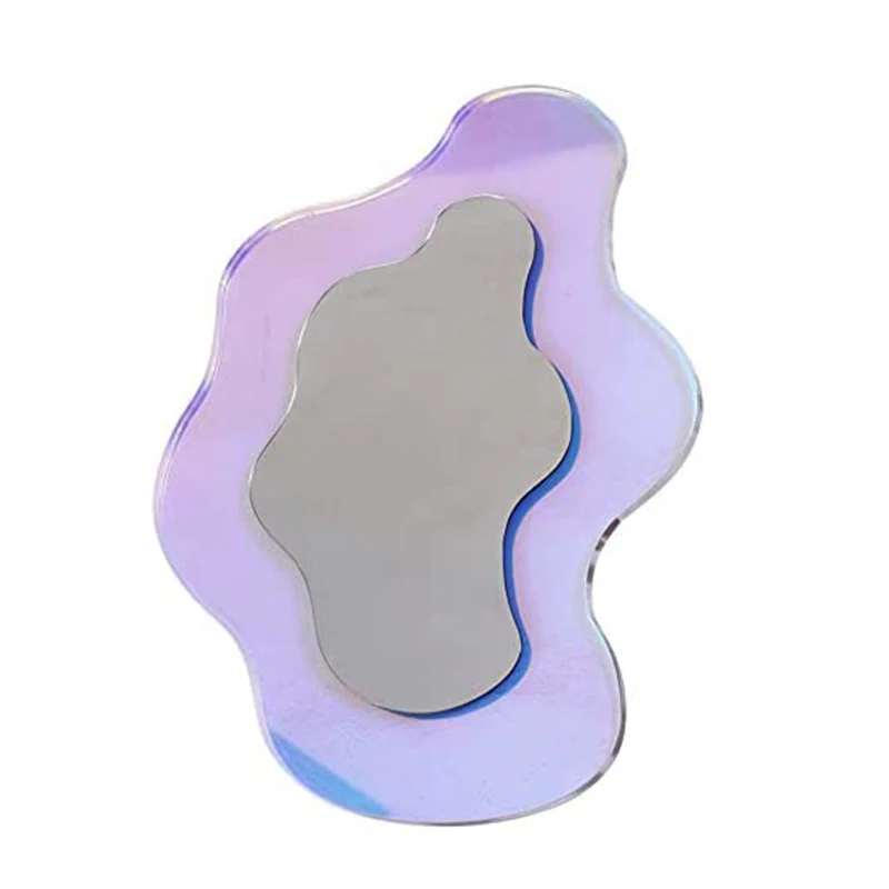 Wholesale Wavy Acrylic Iridescent Decorative Colorful Mirror Makeup