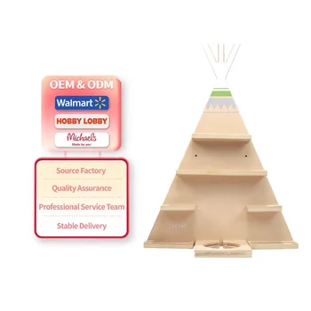 Factory wholesale Kids Room Eco friendly Furniture Wall Mounted Decoration Tipi MDF Wooden Toniebox Shelf For Children