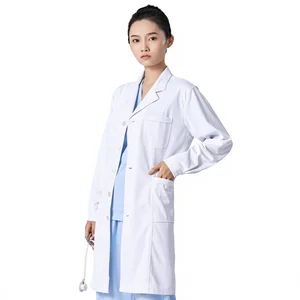 Wrinkle-Resistant Cotton Dobby Fabric White Coat Long-Sleeved Women's Thickened Doctor's Work Clothes Medical Student's