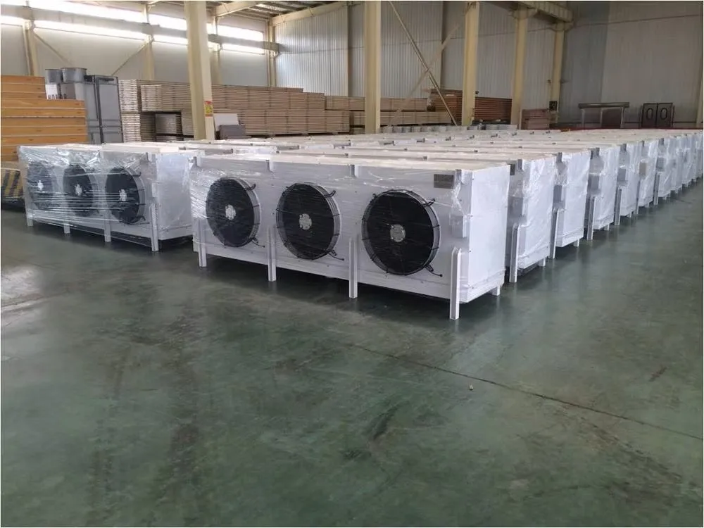 Evaporative air cooler for rapid freezing of meat and fish in cold rooms