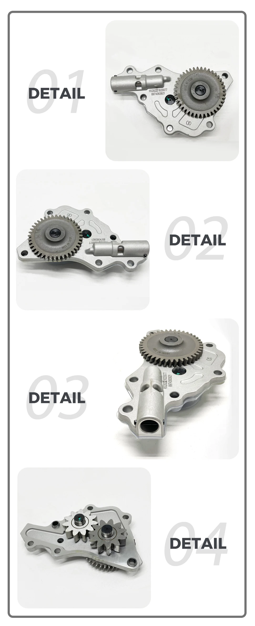 8982326241 Genuine Auto Parts Diesel Engine Oil Pump for