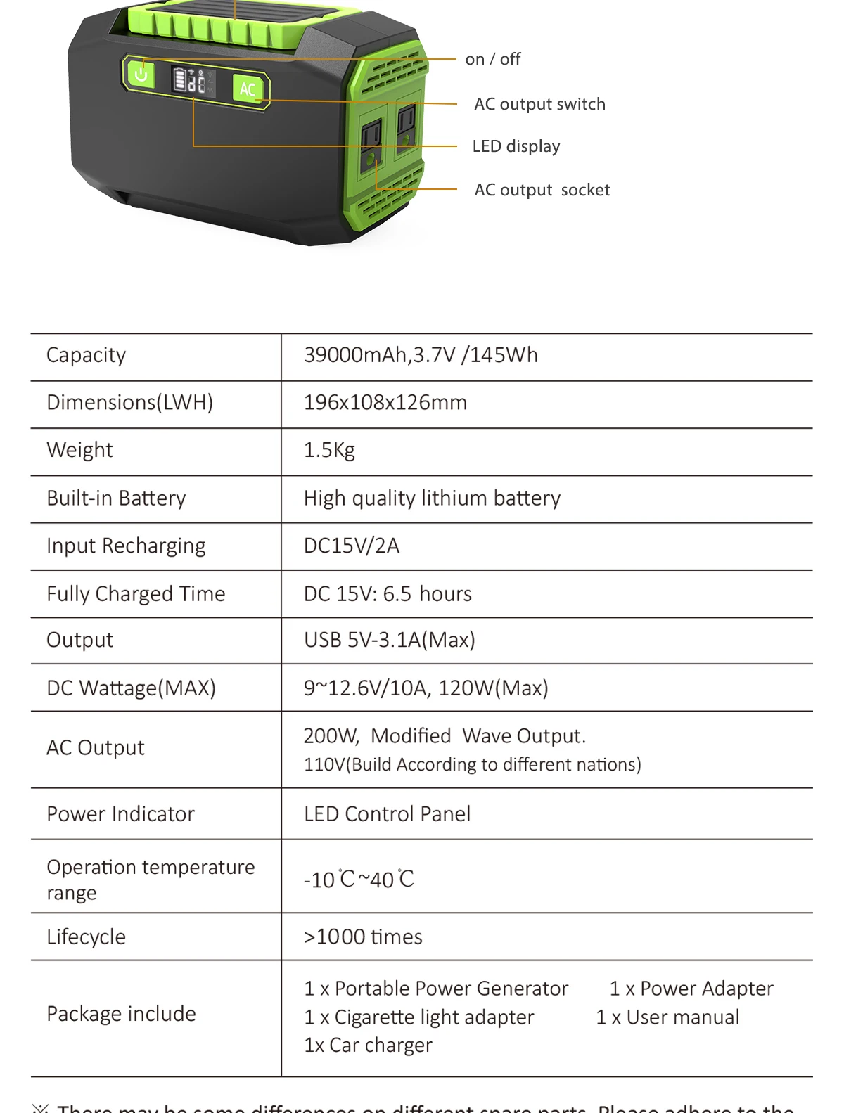 200W Hp Power Portable Power Station Renewable Energy Backup Generator Portable 200w 300w 600w 800w 1000w 2000w  Superlight factory