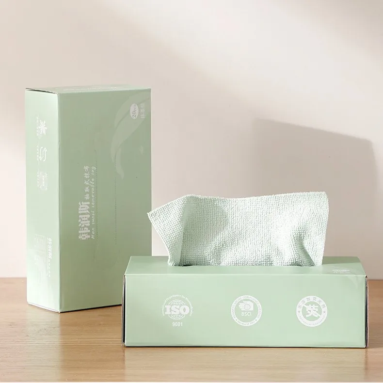Scouring Pad Reusable Household Lazy Rag Box Absorbs Water and Removes Oil Thickened Kitchen Towel Microfiber Cleaning Cloths