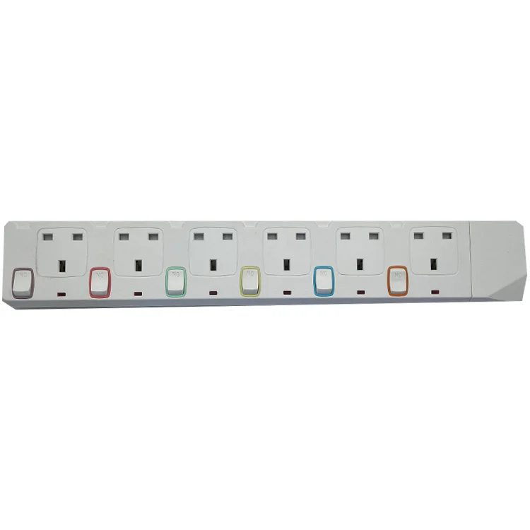 New Style Extension Socket Six-pin 13a Socket and 6 Switch the Length Can Be Customized for Home