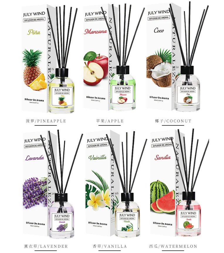 Reed Diffuser Self Fillable Elegant Glass Diffuser Rattan Leaves ...