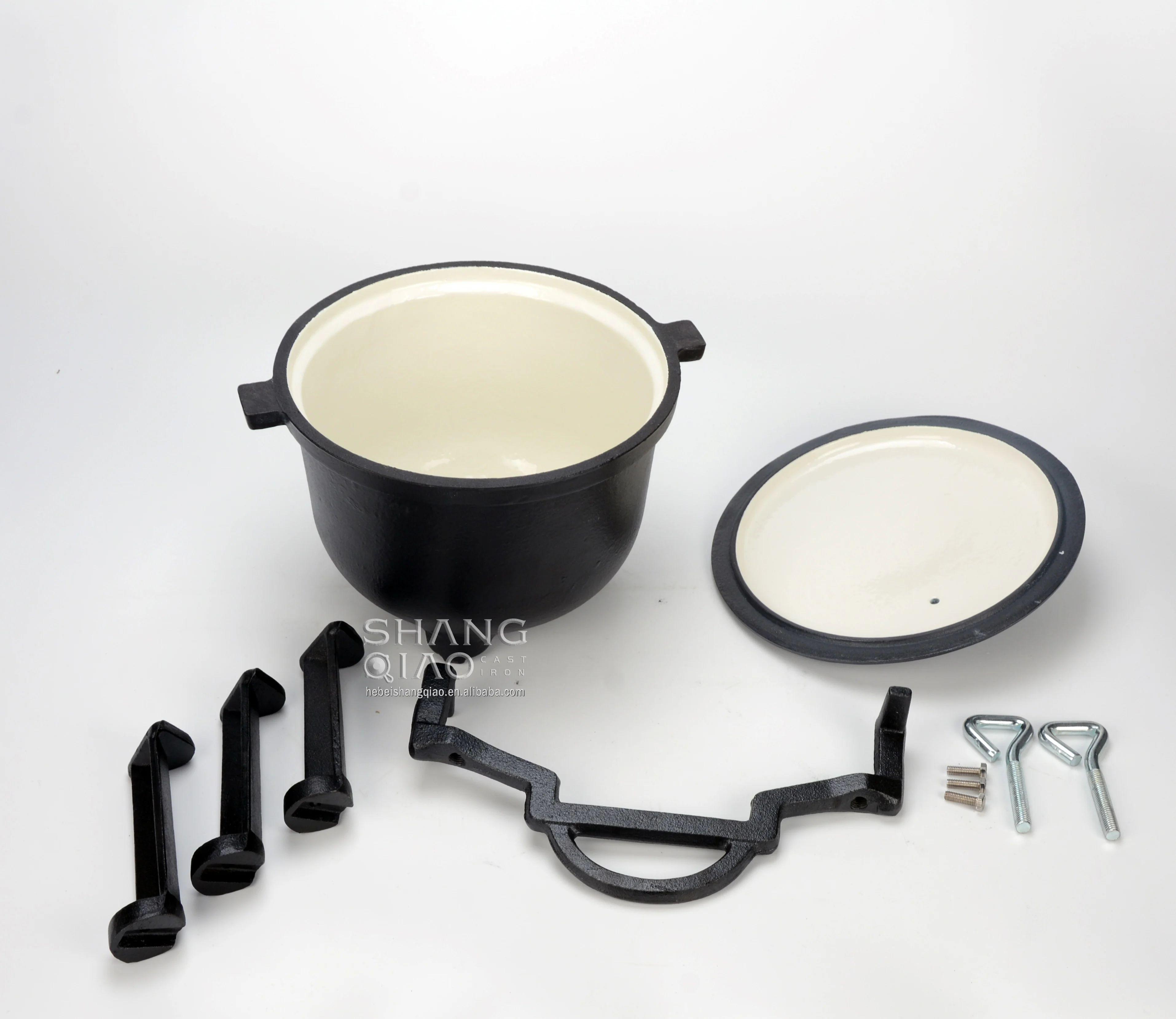 Hot Selling Cast Iron Hunting Pot Camp Fire Pot Outdoor Camping Cauldron Enameled Cast Iron Pressure Cooker Camping Pot