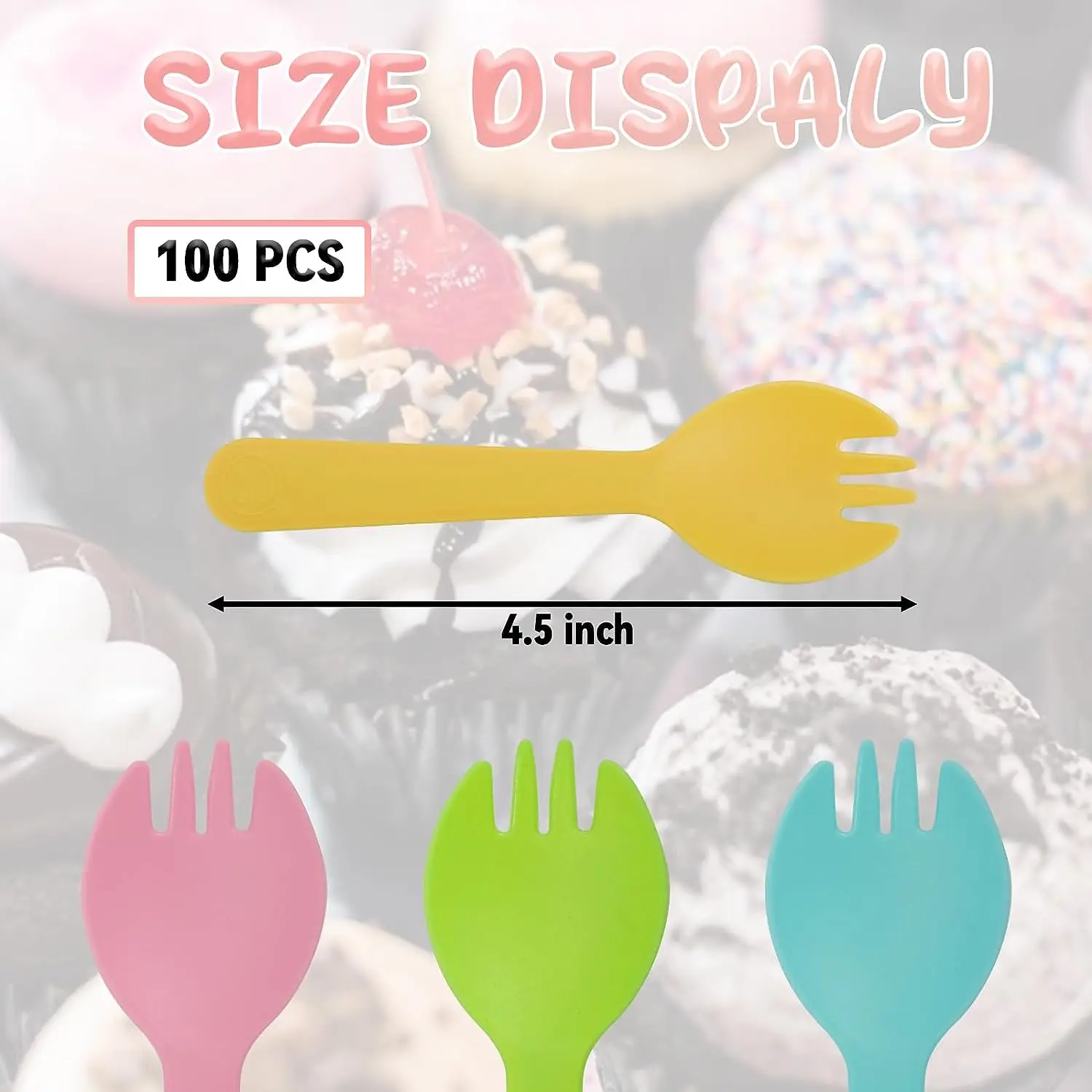 Disposable Sporks Individually Wrappe Ecofriendly Durable Plastic