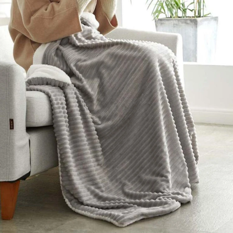 Super Soft Warm Minky Sherpa Double Layers Blanket Double Sides Custom