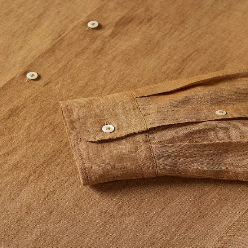 Nuove camicie a maniche lunghe da uomo in cotone lino italiano personalizzate casual bianche nere Camicie Regular-Fit da uomo a maniche lunghe475_voghion.com