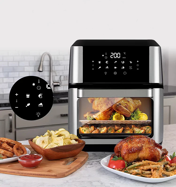 Hot Air Fryer Digital Led Touch Control Air Fryer Big Capacity 12l 15l Oil Free Air Fryer Oven