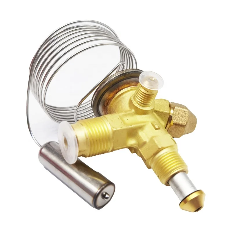 T2 TE2 R404a R22 Refrigeration Part Brass Thermal Expansion Valve for Air Conditioning Evaporator