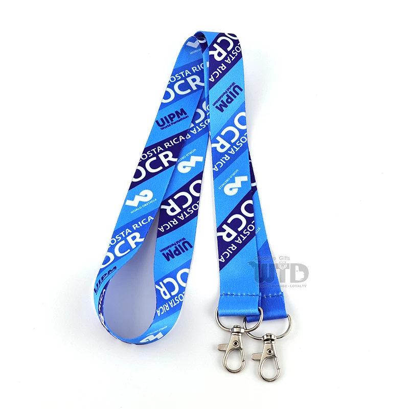 Manufacturer Custom Fashion Polyester Lanyard with Personalized Logo Colorful Accessory Featuring Buckle Metal Clip and Hook
