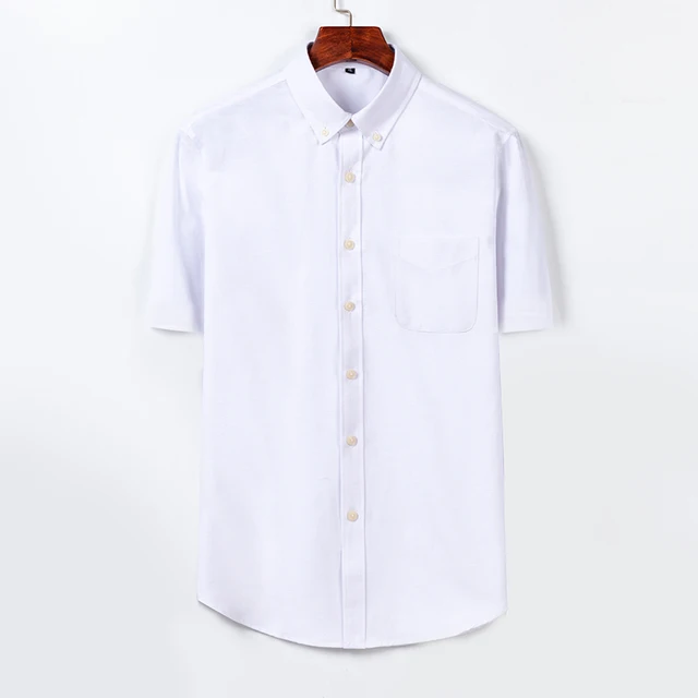 Factory Wholesale Mens Office White Business Short Sleeve Blank Slim Fit Button Shirts Casual L008