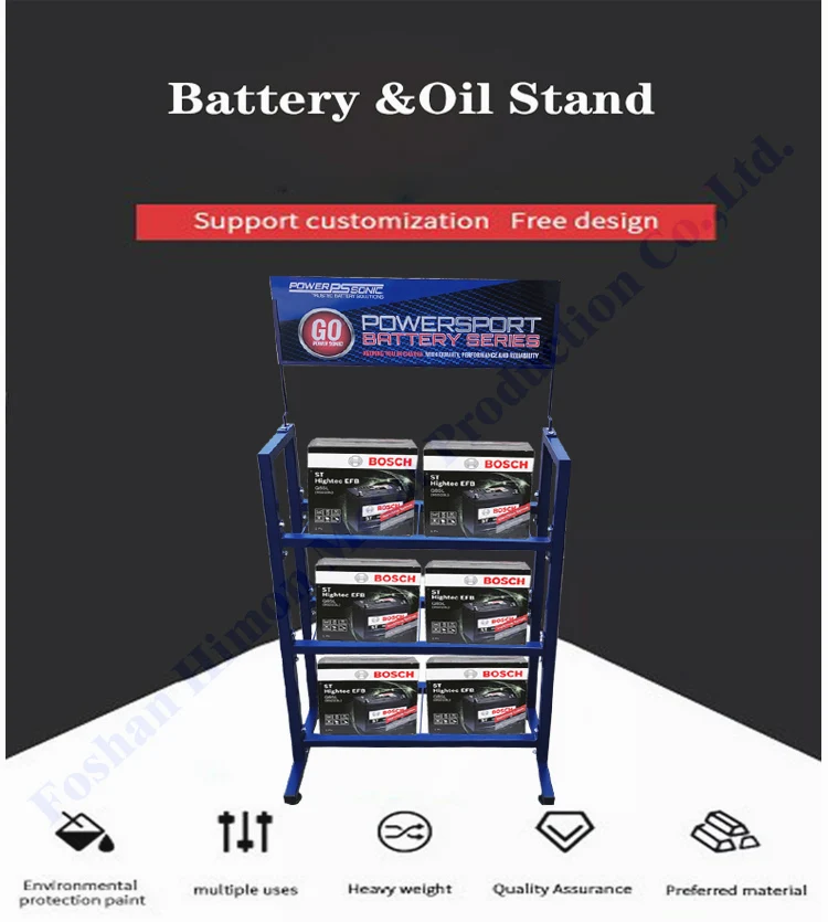 Heavy Duty Metal Battery Display Rack for Car Care Stores - Durable 3 ...