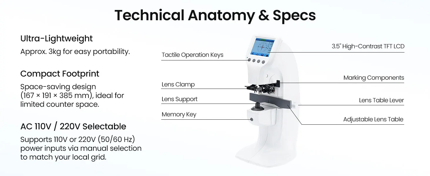 Portable Auto Lensmeter Optical Instruments Lensometer D-900 Lensometro with Cheap Price