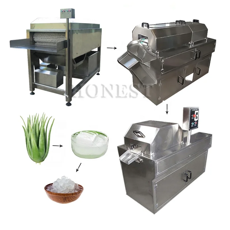 High Efficiency Electric Aloe Vera Processing Plant / Aloe Washing Peeling Machine / Aloe Dicing Machine