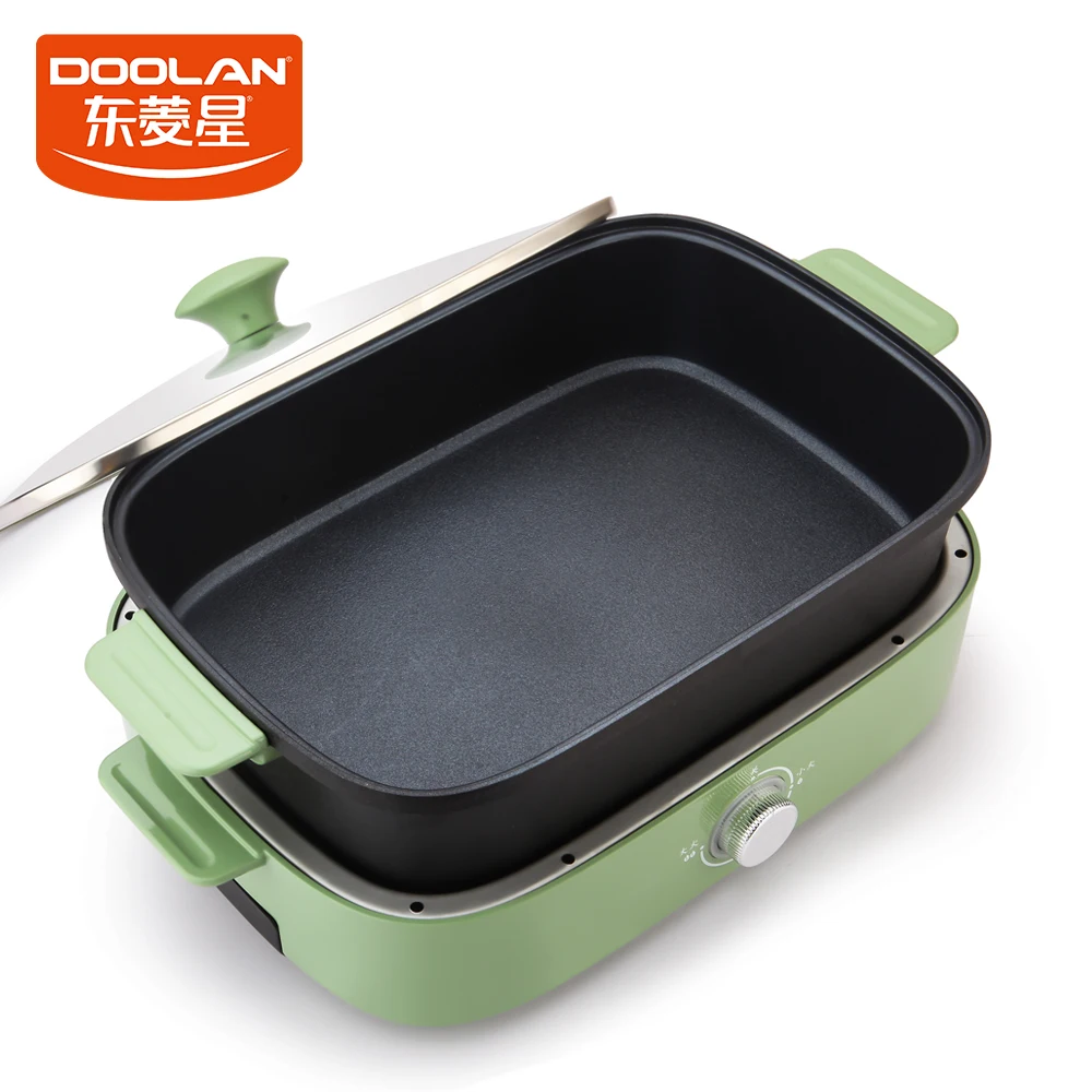 Hot sale Individual small multifunctional mini shabu-shabu hot pot electric indoor soup stock pots for cooking ,grill,frying.