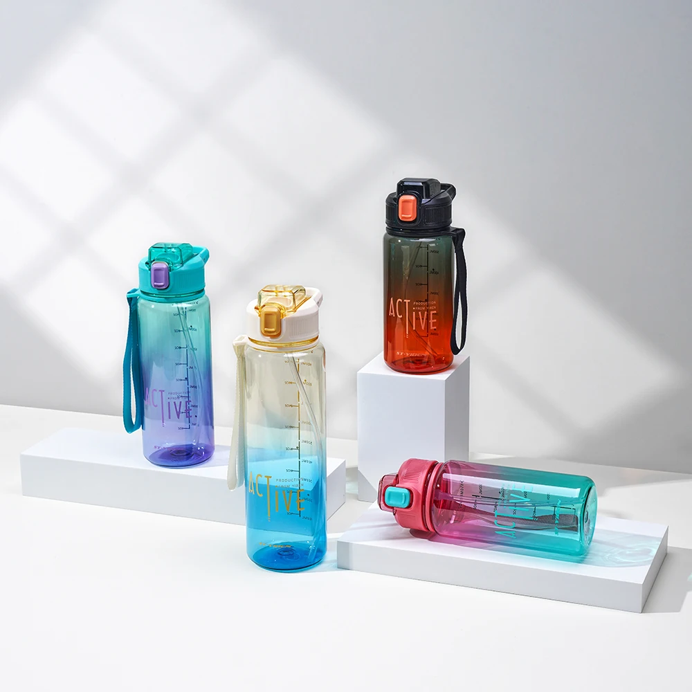 Yiben 1.1L Fashion Changing Color Outdoor Portable Plastic Bpa Free Water Bottle with Straw