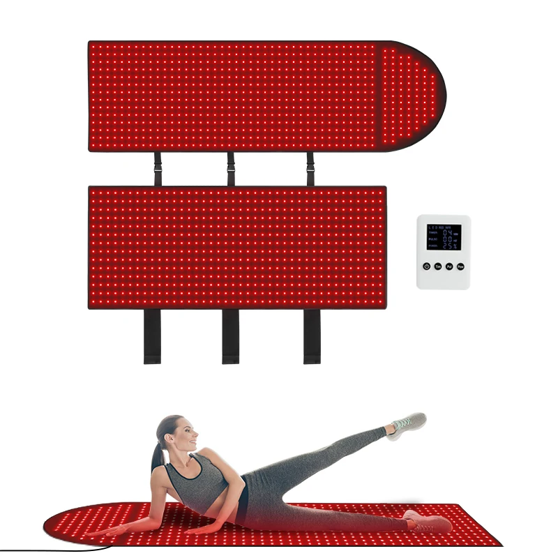OEM Customized Logo Red Near Infrared Light Therapy Pad Spa Blanket Sleeping Bag Bed 660nm 850nm Full Body Mat with Remote