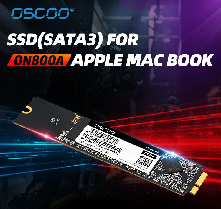 OSCOO Disco Duros SSD Replacement for Macbook Air 13 A1369 2011 A1370 2010 High Speed 256GB Hard Disk Drives