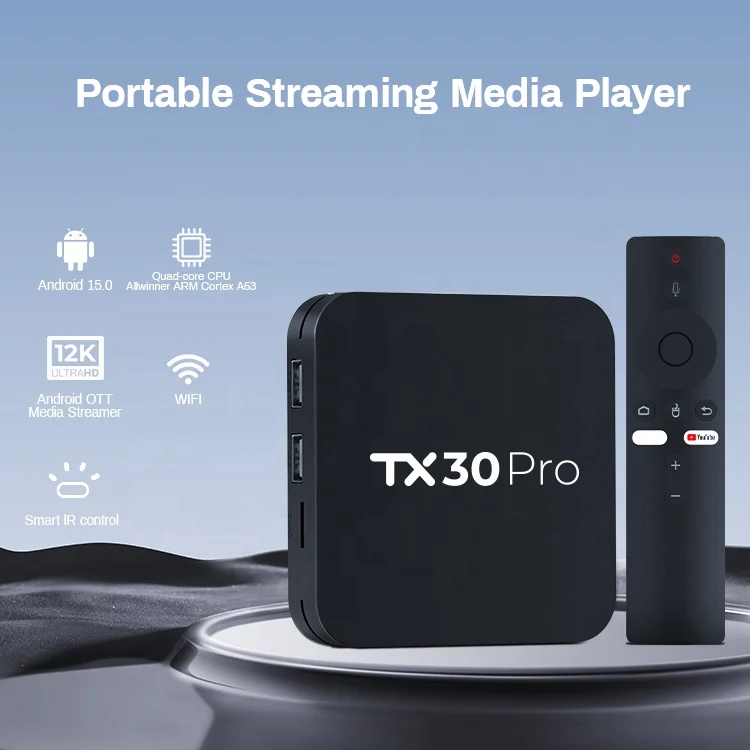 TX30 Pro Allwinner H616 Quad Core 1GB 8GB 4k HD Video Player Android  Smart Set Top Tv Box TX30 Pro Tvbox