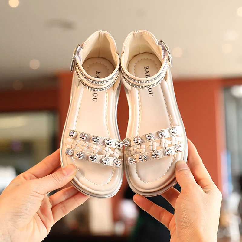 
 2021 летние детские сандалии, обувь в римском стиле для девочек, детская пляжная обувь  