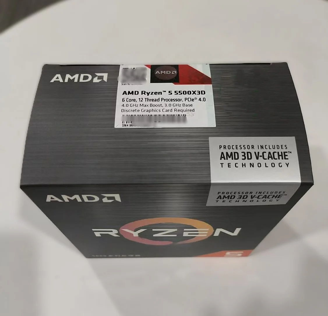 2026 New R5 5500X3D Boxed Original CPU 6-Core 12-Thread 3D V-Cache