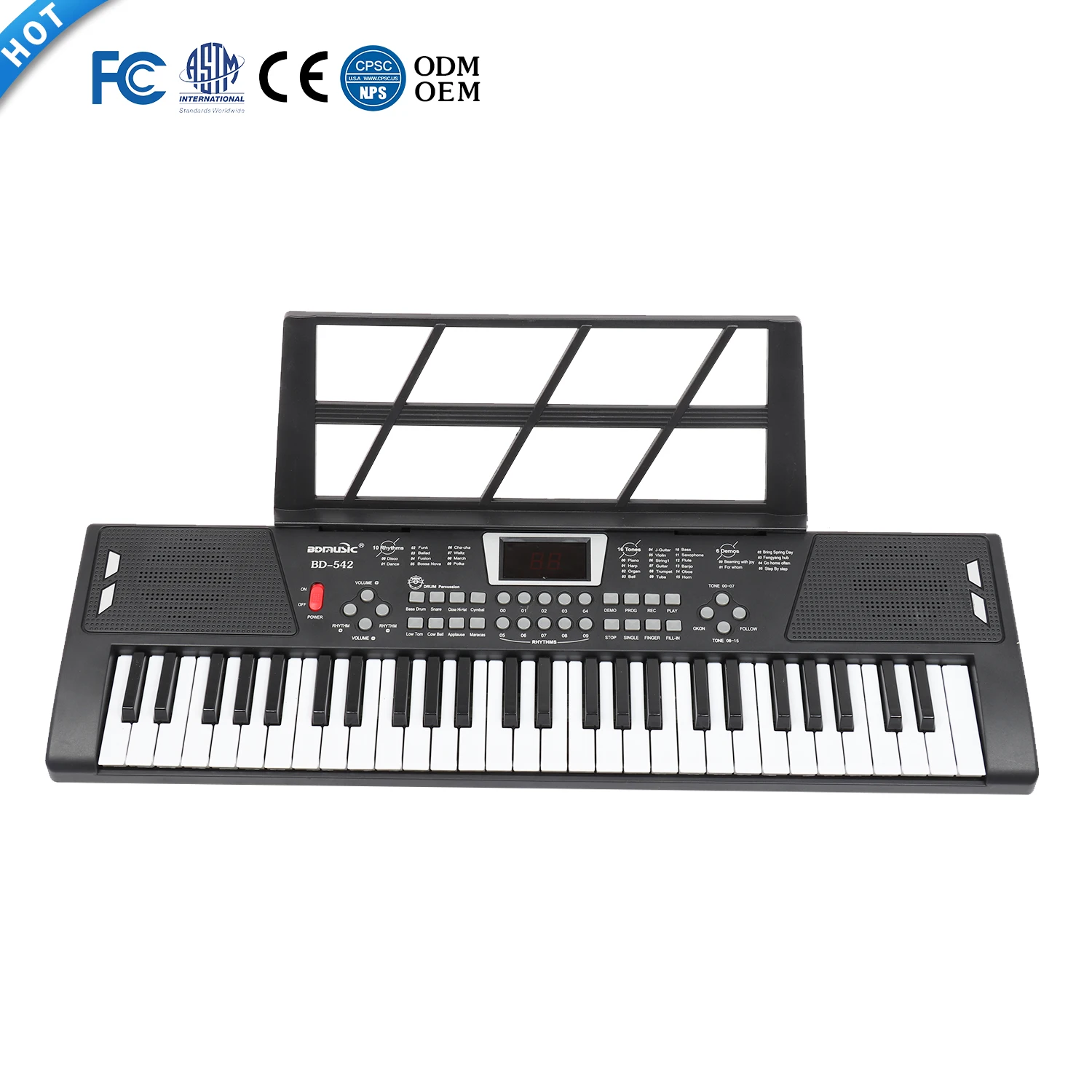 BD Music 54 Keys Electronic Keyboard Microphone Music Sheet Stand Easy Music Lesson Learning Toy Instrument for Kids