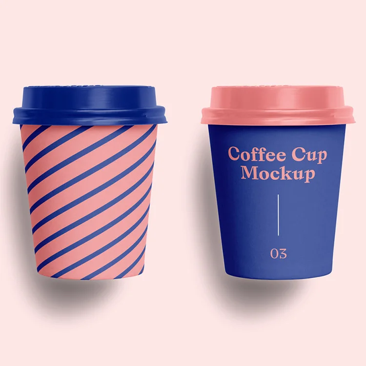 Biodegradable Eco Wheat Straw Disposable Custom Paper Coffee Cafe Design Beverage Cups to Go Cup