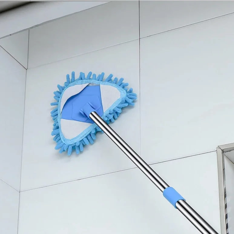 Magic Triangle Wall Cleaning Mop with Long Handle Chenille Dust Mop Ceiling Mop Adjustable