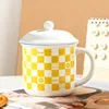 Yellow checkerboard pattern with lid