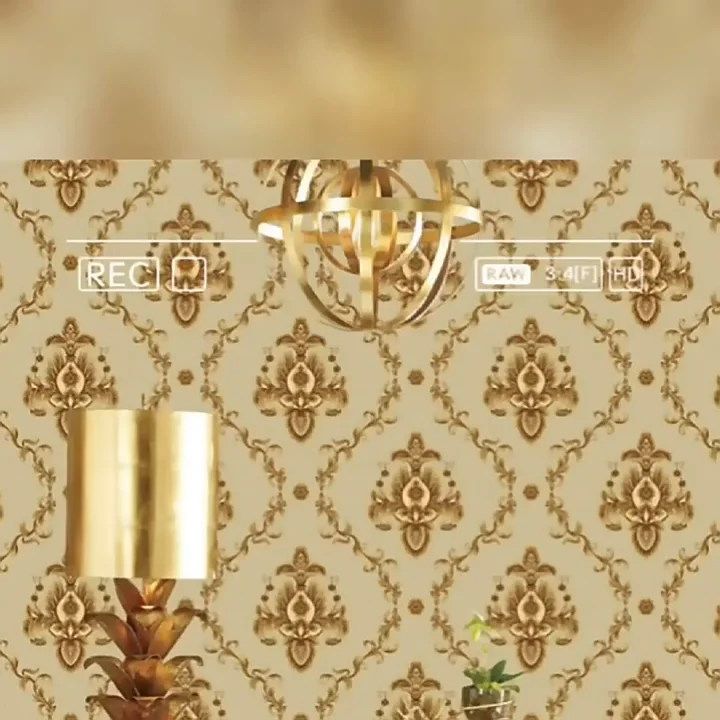 2023 New Blue And Gold Damask Vinyl Wall Covering Interior Decorative Bedroom Wallpaper Buy