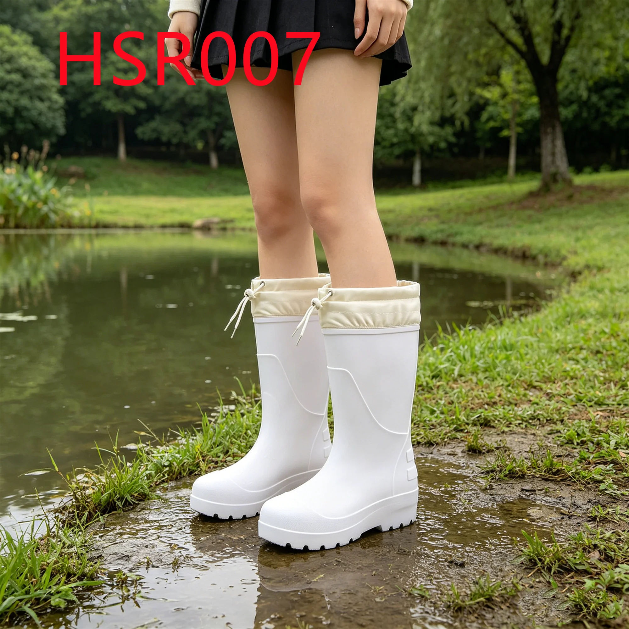 HY,Aquaculture Work Farm Rain Boots with Fast Rope Guard All-Weather Ready Mud Resistant Rubber Boots for Sale HSR007