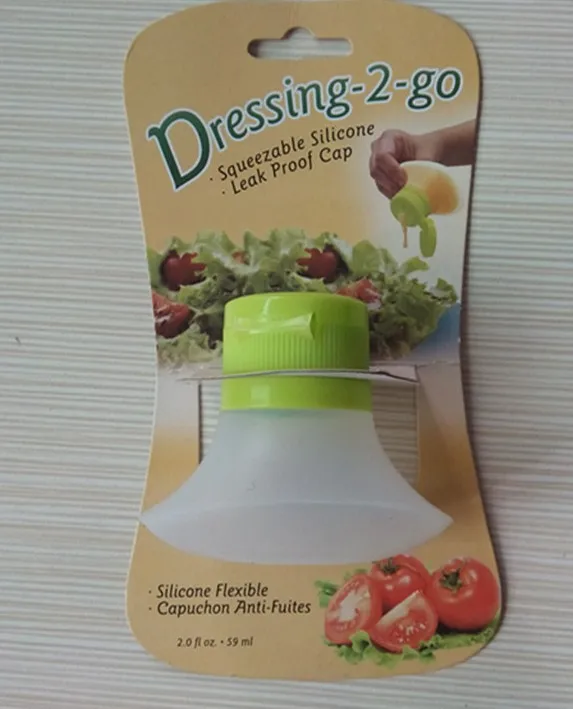 Silicone Travel Dressing Condiment Containers Squeeze Bottles. Various Colors 