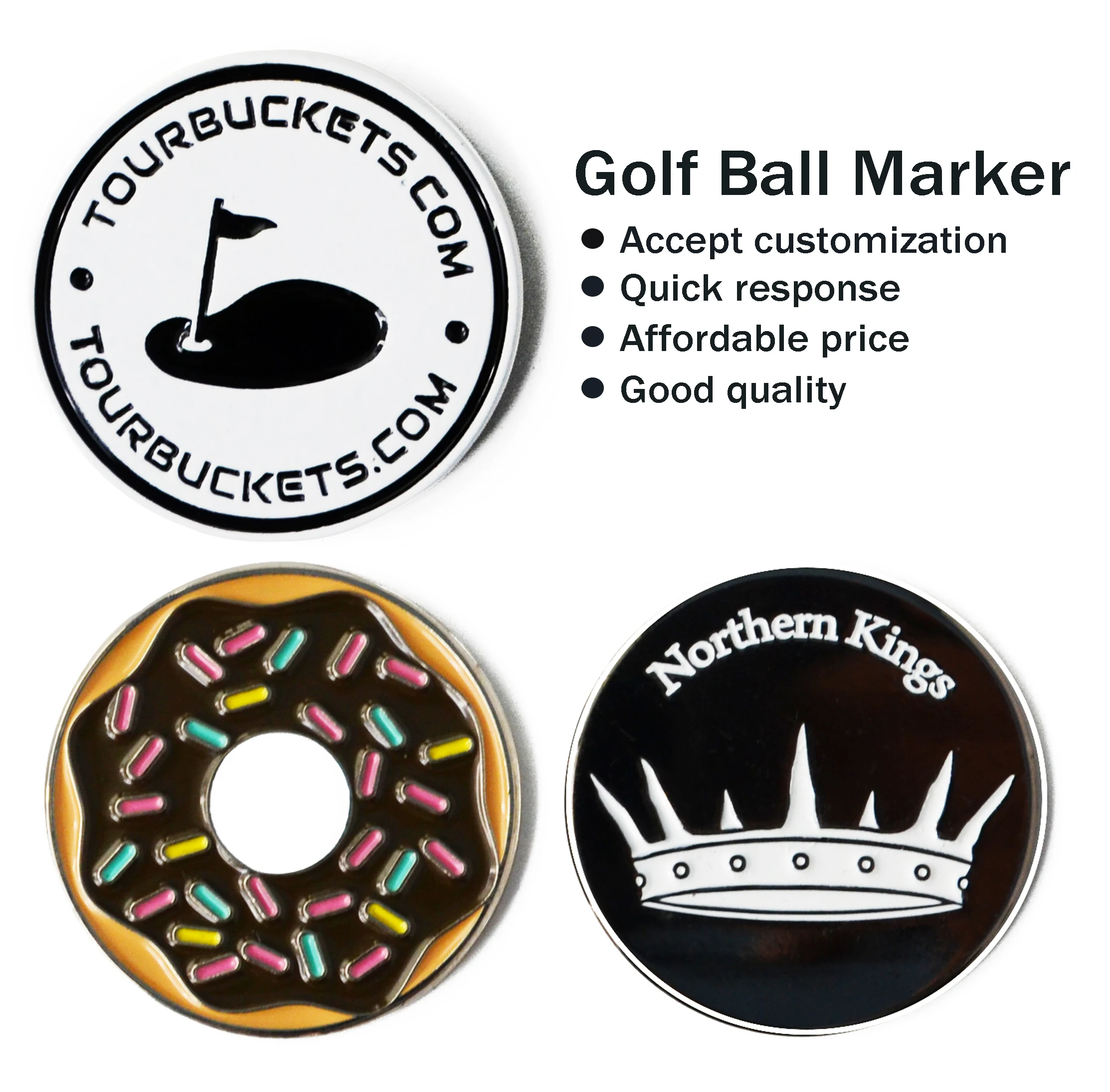 Custom Various Design Ball Markers Golf Accessory With Your Own Logo