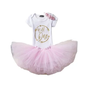 Birthday Dress for 1 Year Old Baby Girl New Design Children Party Headband Toddler Cute Tutu Wear