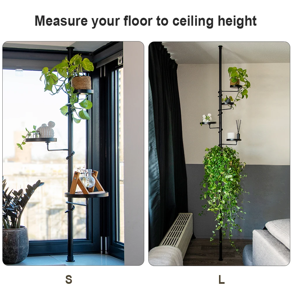 Esschert Design Multi Layer Wrought Iron Plant Hanger - Versatile Ceiling Plant  Pole for Stylish Indoor Greenery Display