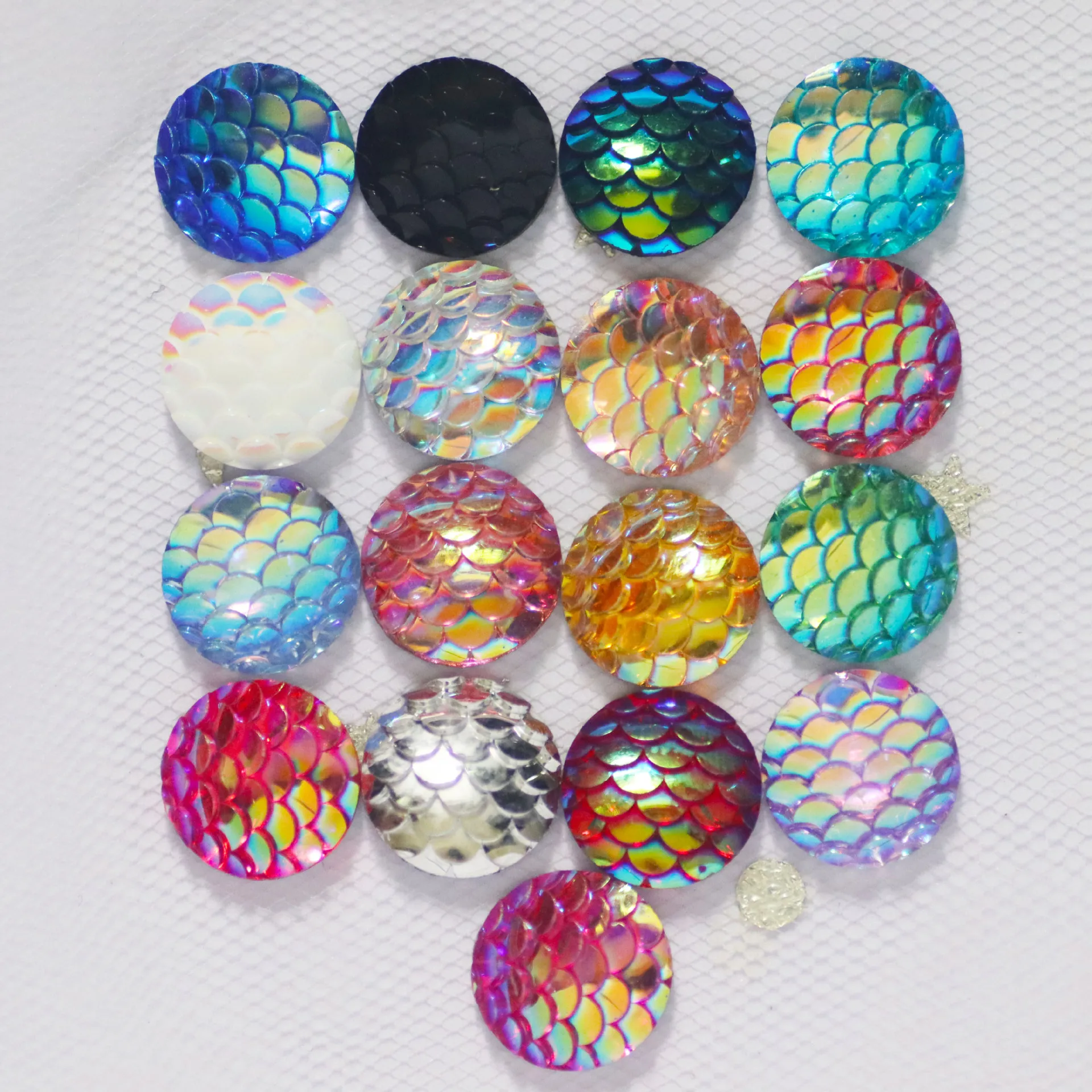 Diy Colorful Acrylic Diamonds Sew On Flatback Plastic Round Resin Drill ...