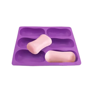 Wholesale Hot Sales 6 Cavity Oval Shape Silicone Soap Mold For Cake Soap Jelly Pudding Mold Baking Tools