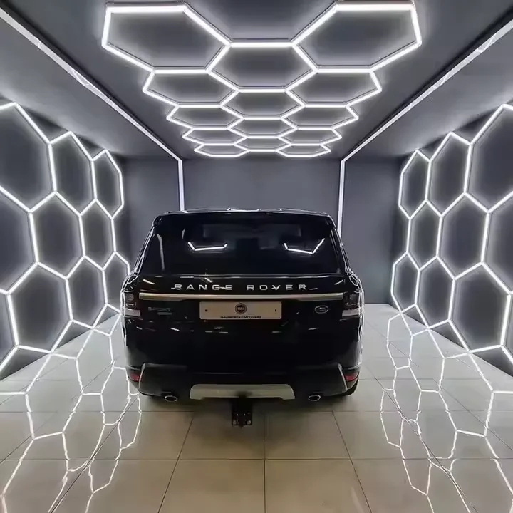 ETOP Professional Hexagon Easy Installation Customized Hexagon Led Light for Showroom Led Workshop Light Car Detailing Lights