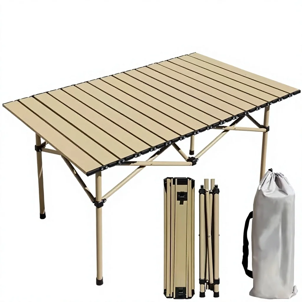 Wholesale Aluminum Alloy Folding Egg-Roll Table Portable Camping Barbecue Outdoor Furniture with Chairs for Street Vending - view 1