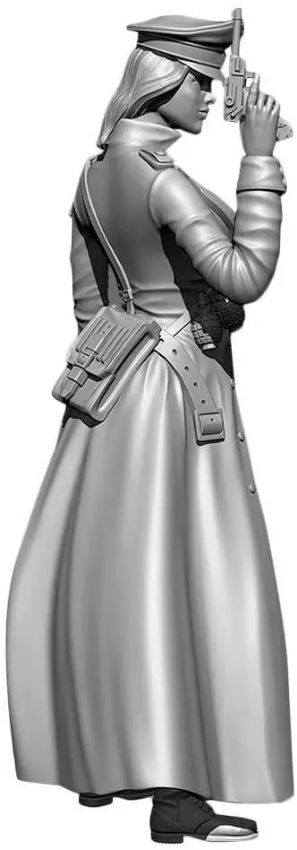 Polyresin/resin Model Kit Figures 75 MM Female Officer Unpainted Figure Model Resin Kit Art 1 24 Scale Model Kit Fantasy Statues